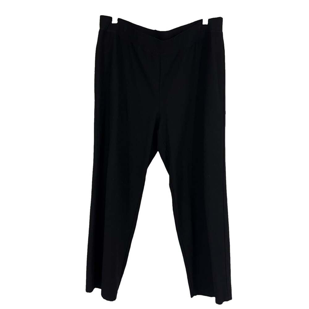 Eileen Fisher Women XL Wide Leg Pant Pull On Black Minimalist Everyday REPAIR